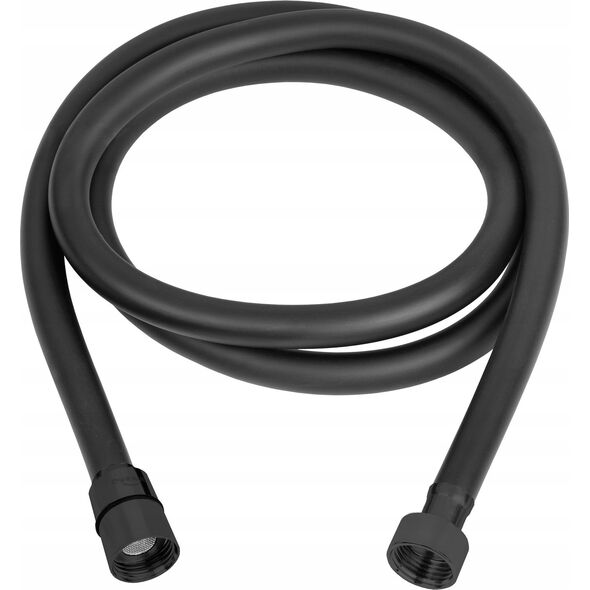 Wąż prysznicowy Invena Wąż Natryskowy 150 CM, DARK, CZARNY, PVC, ANTI-TWIST