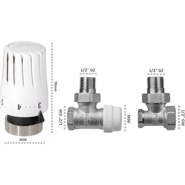 Invena KPL TERMOSTATYCZNY KATOWY Z NAST.WSTEPNA GLOWICA MINI 2 PROV [1]