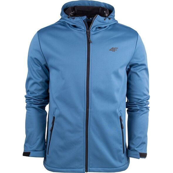 Kurtka męska 4f Kurtka przejściowa softshell z kapturem męska 4F membrana 5000 M156 denim 4FAW23TSOFM156 32S M