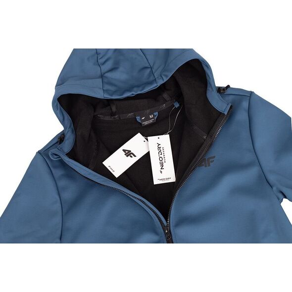 Kurtka męska 4f Kurtka przejściowa softshell z kapturem męska 4F membrana 5000 M156 denim 4FAW23TSOFM156 32S M