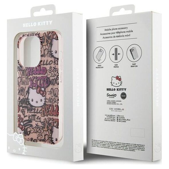 Sourcing Hello Kitty HKHCP15LHDGPTP iPhone 15 Pro 6.1" pink/pink hardcase IML Tags Graffiti