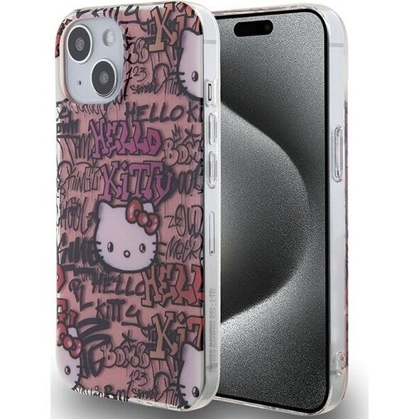 Sourcing Hello Kitty HKHCP15SHDGPTP iPhone 15 / 14 / 13 6.1" pink/pink hardcase IML Tags Graffiti