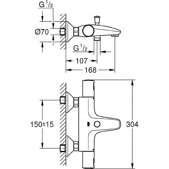 Bateria wannowa Grohe Bathroom faucet GROHE PRECISION START, thermostatic, water-saving, chrome, 34598000