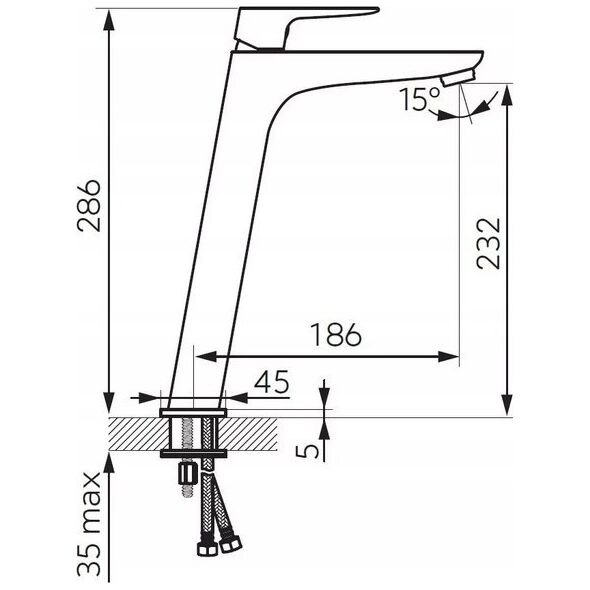 Bateria umywalkowa Sourcing Basin mixer FERRO VITTO VERDELINE, tall, gold, BVI2LVLG