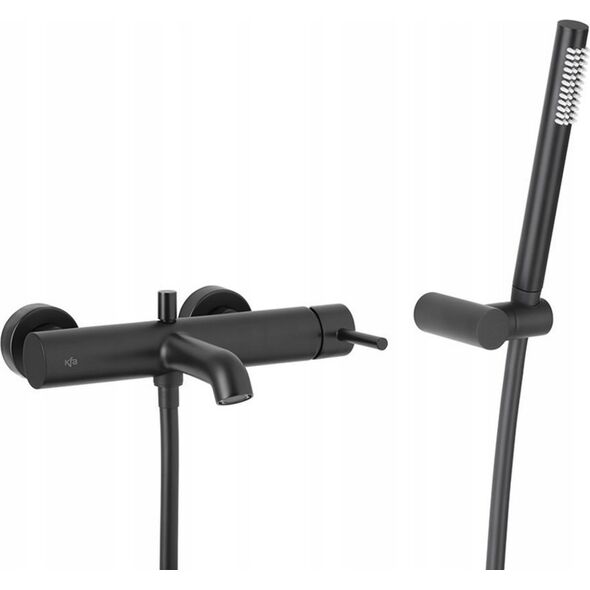 Bateria wannowa KFA BATERIA MOZA WANNOWA ŚCIENNA, POZIOMA, BLACK Z KOMPLETEM NATRYSKOWYM PUNKTOWYM PREMIUM