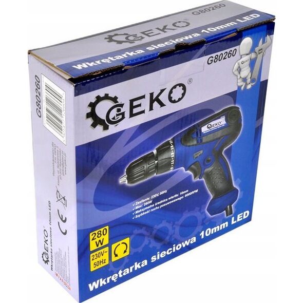 Wiertarka Geko Wkrętarka sieciowa 230V 10mm LED/ GEKO (10)