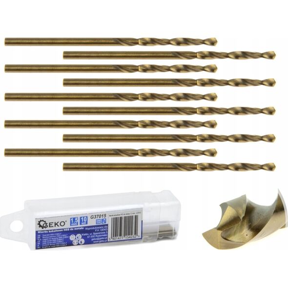 Wiertło Geko Wiertło kobaltowe HSS do metalu 1,5 mm (10/2520)