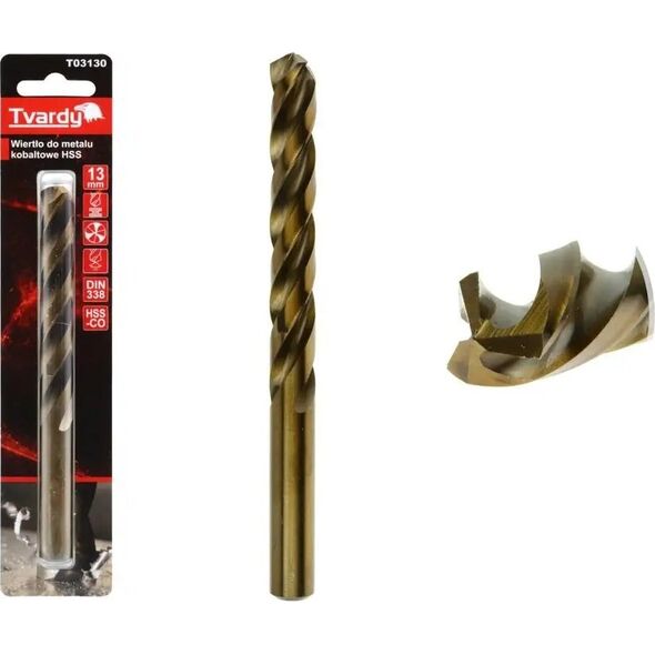 Wiertło Tvardy Wiertło do metalu kobaltowe HSS M35 13 mm (1/50/150)