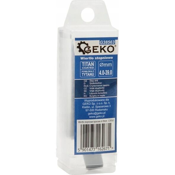 Wiertło Geko Wiertło stopniowe HSS TiAlN 4-39mm (50)