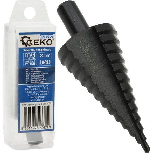 Wiertło Geko Wiertło stopniowe HSS TiAlN 4-39mm (50)