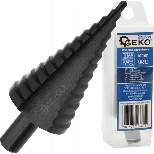 Wiertło Geko Wiertło stopniowe HSS TiAlN 4-39mm (50)