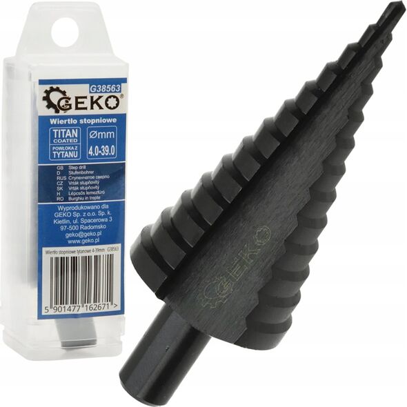 Wiertło Geko Wiertło stopniowe HSS TiAlN 4-39mm (50)