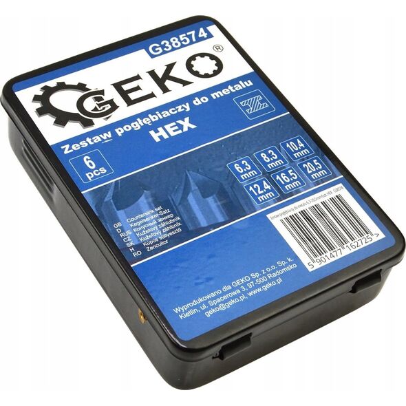 Wiertło Geko Zestaw pogłębiaczy do metalu 6,3-20,5mm 6szt. HEX (50)