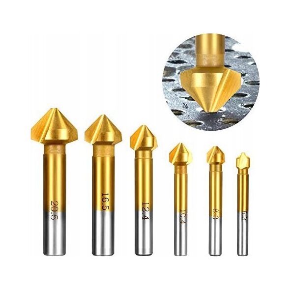 Wiertło Geko Zestaw pogłębiaczy do metalu 6,3-20,5mm 6szt. HEX (50)
