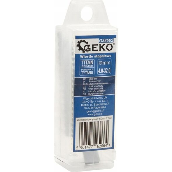 Wiertło Geko Wiertło stopniowe HSS TiAlN 4-32mm (100)