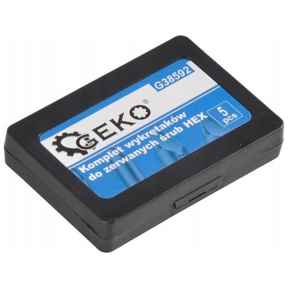 Wiertło Geko Kpl. wykrętaków do zerwanych śrub 5szt. HSS4341 Hex (100)