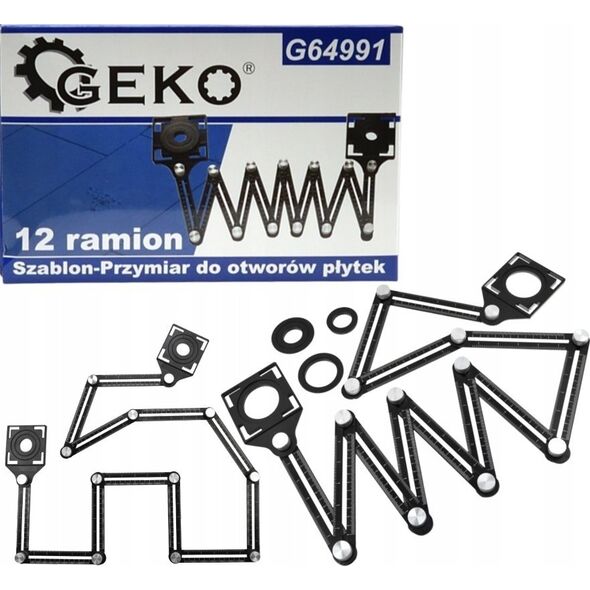 Geko Szablon-Przymiar do otworów płytek 12 ramion