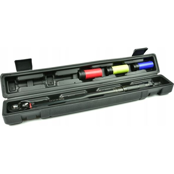 Geko Klucz dynamometryczny 1/2" 28-210nm + nasadki alu 3el. Black HD (10)