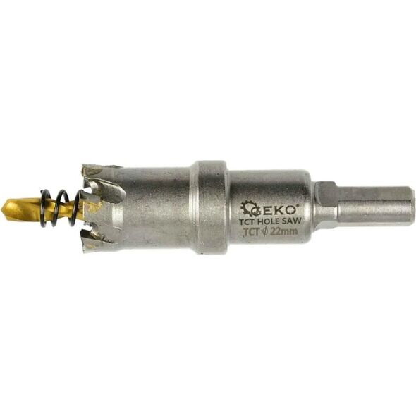 Geko Kpl. otwornic widiowych do metalu z wiertłem tytanowym 6szt. 22-65mm (12)