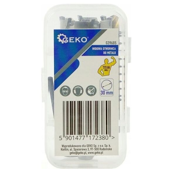 Geko Otwornica widiowa - koronka do metalu 30mm z wiertłem tytanowym (100)