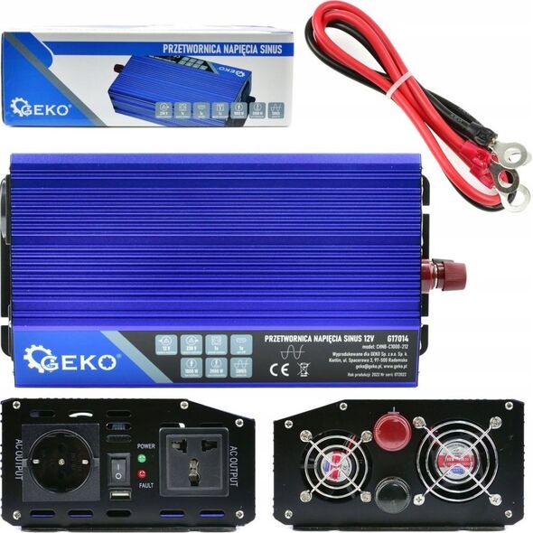 Przetwornica Geko Przetwornica napięcia SINUS 12V/230V 1000/2000W (4)