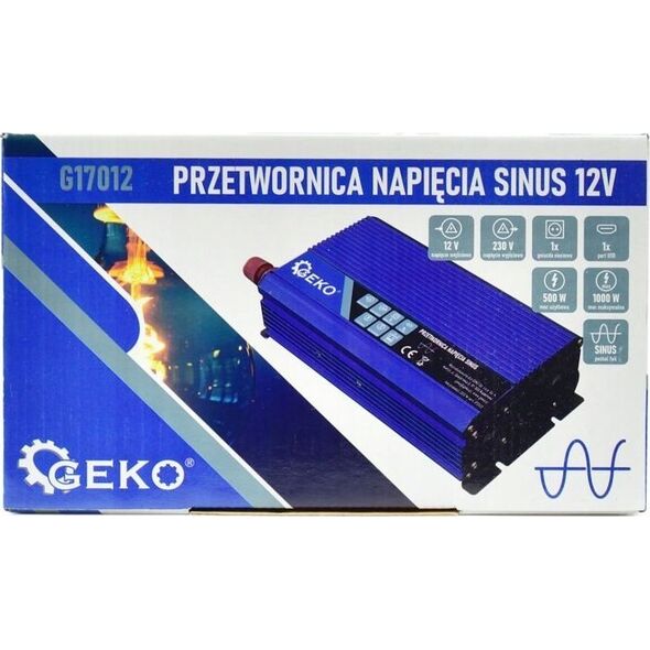 Przetwornica Geko Przetwornica napięcia SINUS 12V/230V 500/1000W (10)