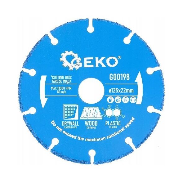 Geko Tarcza tnąca do drewna, plastiku, płyt GK 125x22,2mm (10/100)