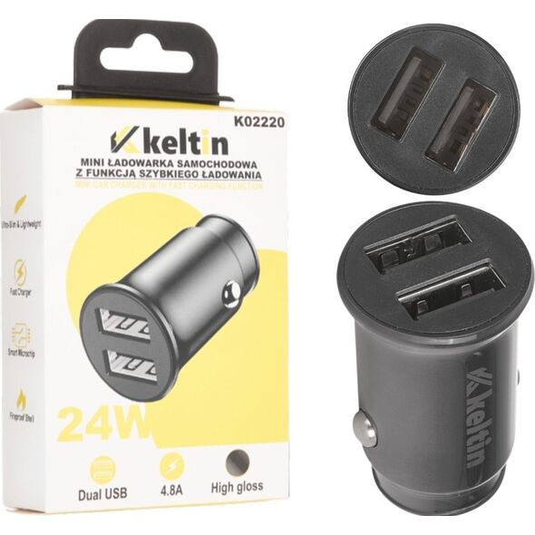 Ładowarka KELTIN Mini ładowarka samochodowa z funkcją szybkiego ładowania 24W 4,8A (100)