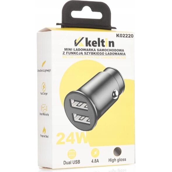Ładowarka KELTIN Mini ładowarka samochodowa z funkcją szybkiego ładowania 24W 4,8A (100)