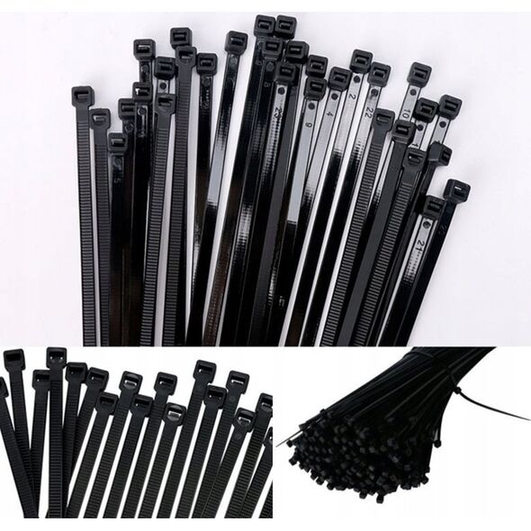 Geko Opaski zaciskowe nylonowe czarne 350x3.6mm UV 100szt. (150)