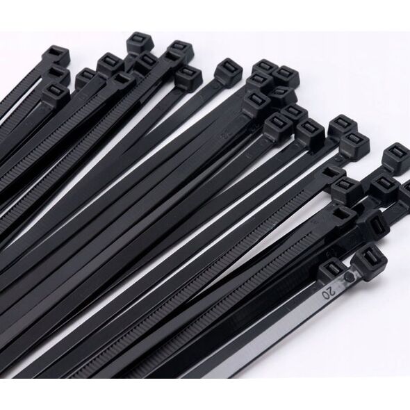 Geko Opaski zaciskowe nylonowe czarne 350x3.6mm UV 100szt. (150)