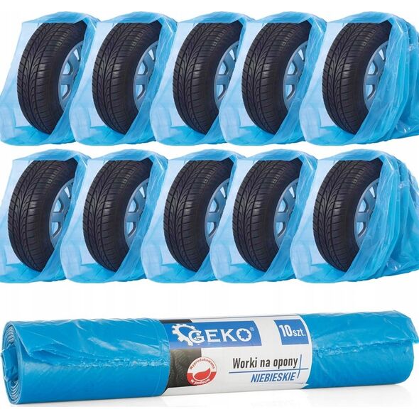 Geko Worki na opony 100x100 NIEBIESKIE - rolka 10sztuk (30)