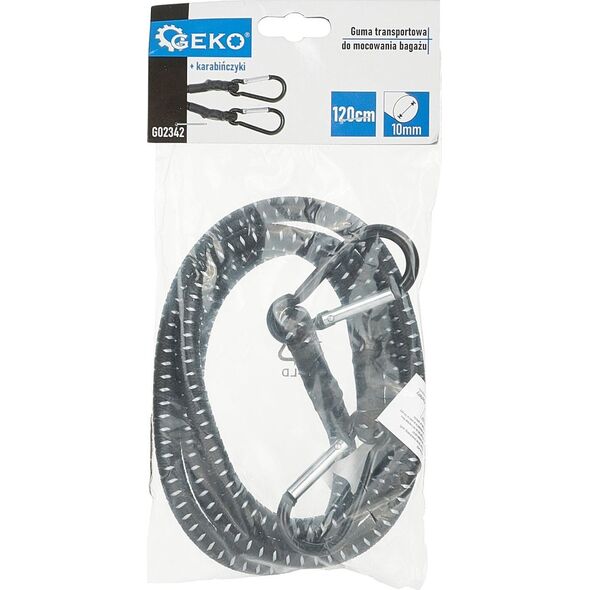Geko Guma transportowa do mocowania bagażu + karabińczyki 10mm x 120cm (80)