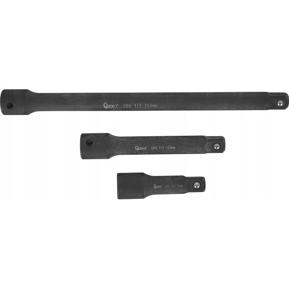 Geko Zestaw przedłużek udarowych 1/4" 3/8" 1/2" CrV 9szt. (15)