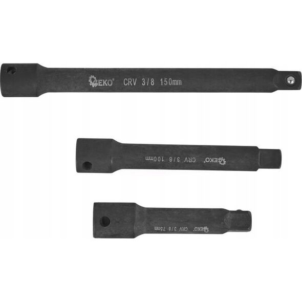 Geko Zestaw przedłużek udarowych 1/4" 3/8" 1/2" CrV 9szt. (15)