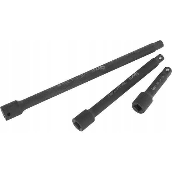 Geko Zestaw przedłużek udarowych 1/4" 3/8" 1/2" CrV 9szt. (15)