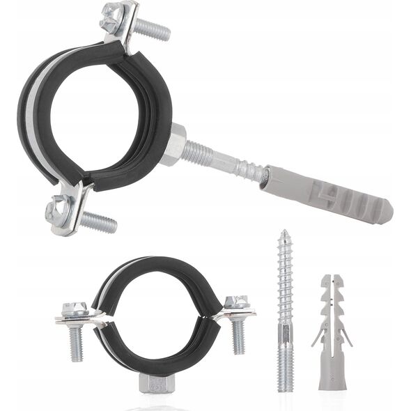 Geko Obejma metalowa z gumą do rur 1" 32-36mm (200)