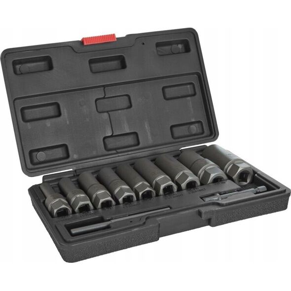 Tvardy Zestaw długich nasadek do urwanych śrub 11 el. 6-19mm CR-MO (10)