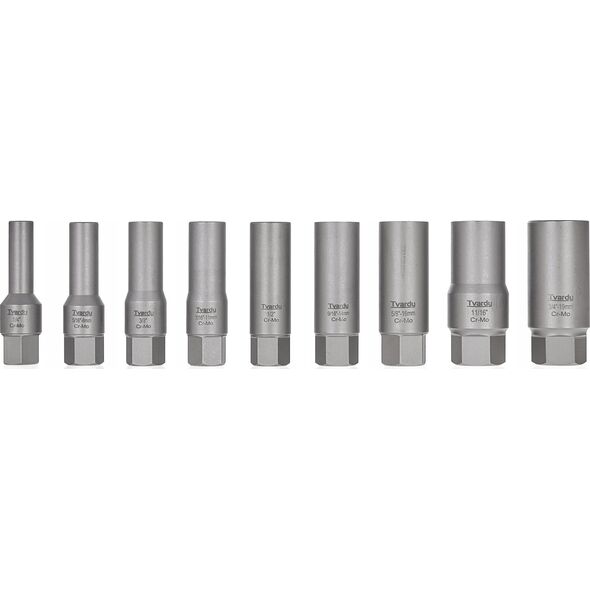 Tvardy Zestaw długich nasadek do urwanych śrub 11 el. 6-19mm CR-MO (10)
