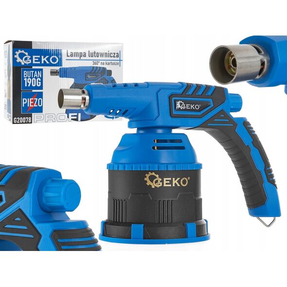 Geko Lampa lutownicza z piezo 360 stopni na kartusze 190g PROFI (12)
