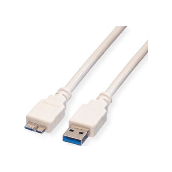 Kabel USB Value USB-A - micro-B 0.15 m Biały