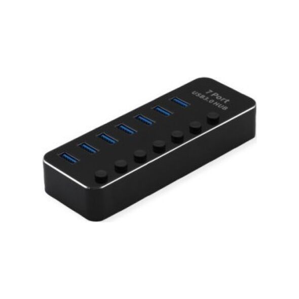 HUB USB Roline Koncentrator USB 3.2 Gen 1 do notebooków ROLINE, 7 portów z możliwością indywidualnego przełączania