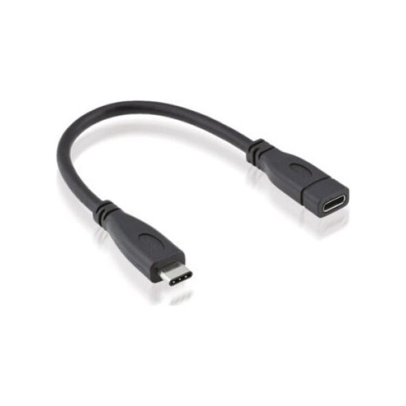 Adapter USB Roline Kabel ROLINE USB 3.2 Gen 2, C-C, M/F, czarny, 0,15 m