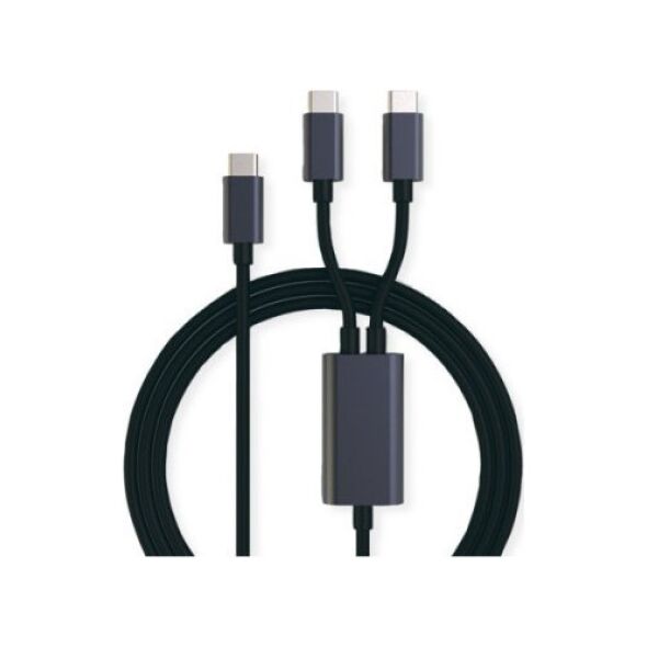 Kabel USB Roline USB-C - 2x USB-C 1.85 m Czarny (11.02.8308)