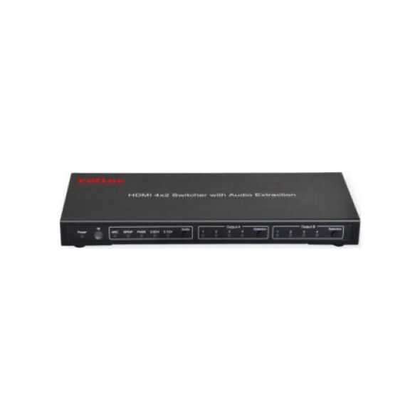 Roline Przełącznik matrycowy ROLINE 4K HDMI, 4x2, z pilotem zdalnego sterowania