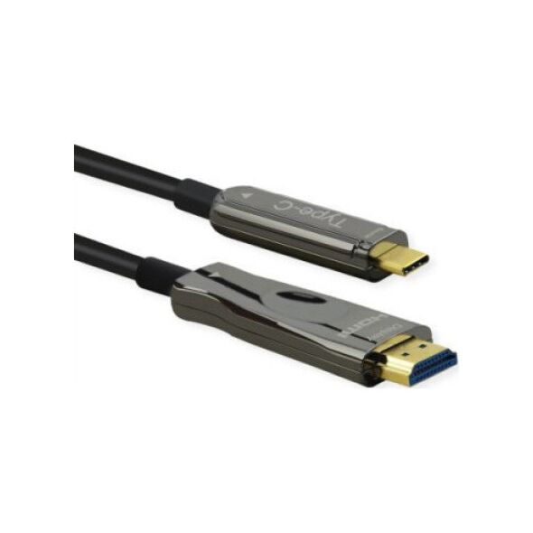 Adapter AV Roline Kabel adaptera ROLINE USB typu C - HDMI (AOC), M/M, 4K60,,30 m
