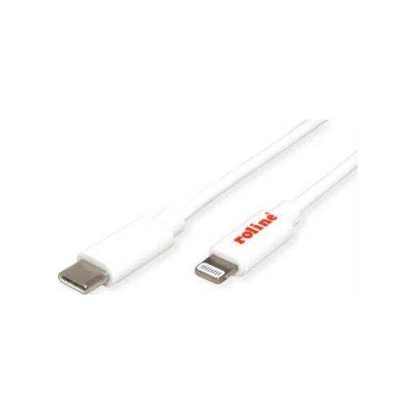 Kabel USB Roline USB-C - Lightning 1 m Biały (11.02.8335)