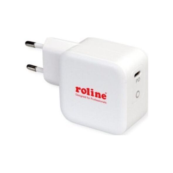 Adapter USB Roline Ładowarka USB ROLINE z wtyczką Euro, 1x USB typu C, PD, 61W