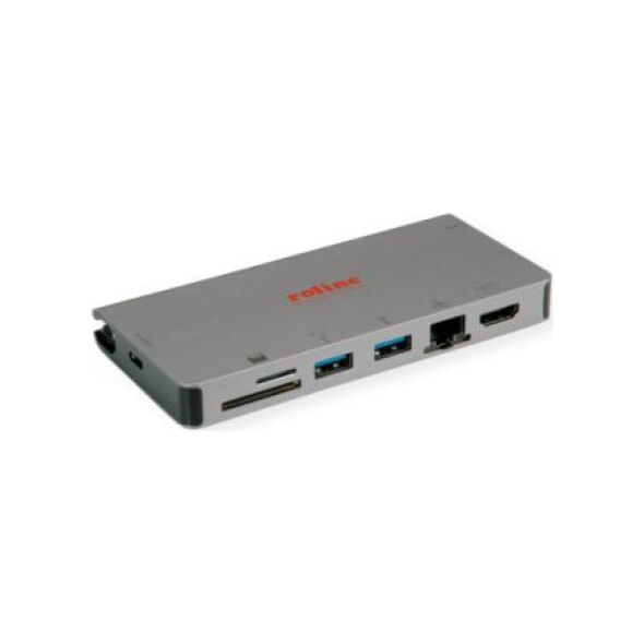 HUB USB Roline Stacja dokująca ROLINE USB typu C, HDMI 4K, VGA, 2x USB 3.2 Gen 1, LAN, PD, kaartlezer