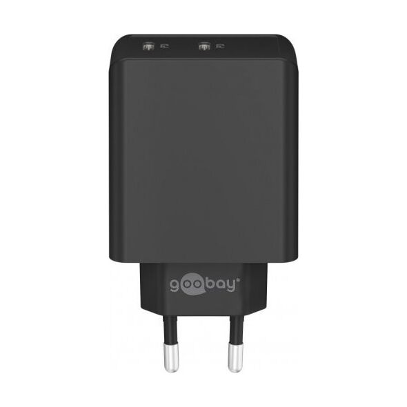 Ładowarka Goobay Podwójna szybka ładowarka USB-C PD (36 W) czarna